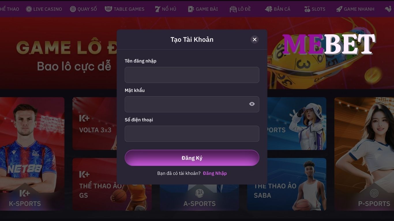 Điều kiện để đăng ký Mebet Điều kiện để đăng ký Mebet